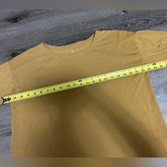 J Jill Womens Mustard Yellow Luxe Supima/Tencel Modal Large ELBOW SLEEVE TEE - Picture 3 of 8